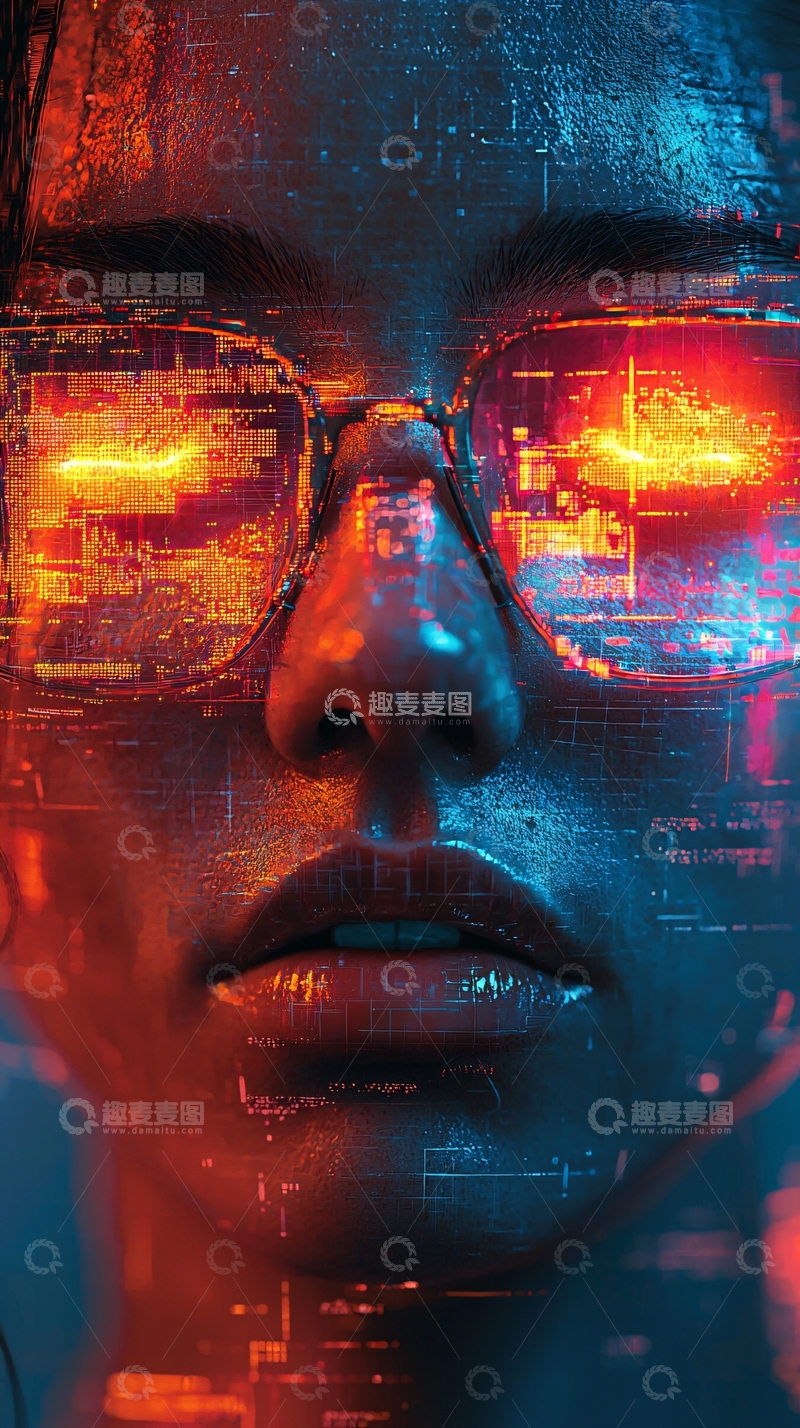 高清大图下载【趣麦麦图】-未来科技感女性