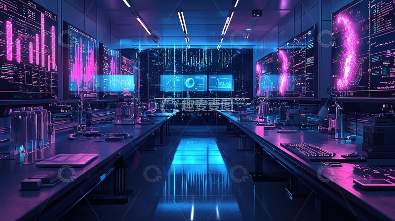 高清大图下载【趣麦麦图】科技感未来监控室