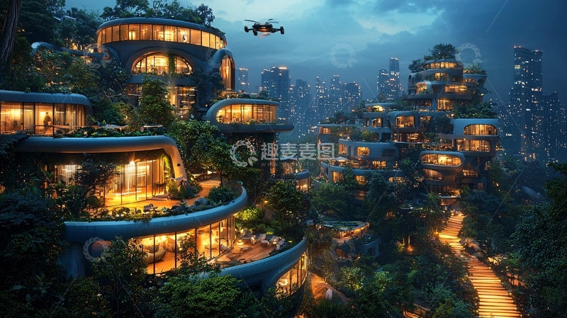 高清大图下载【趣麦麦图】未来都市夜景313