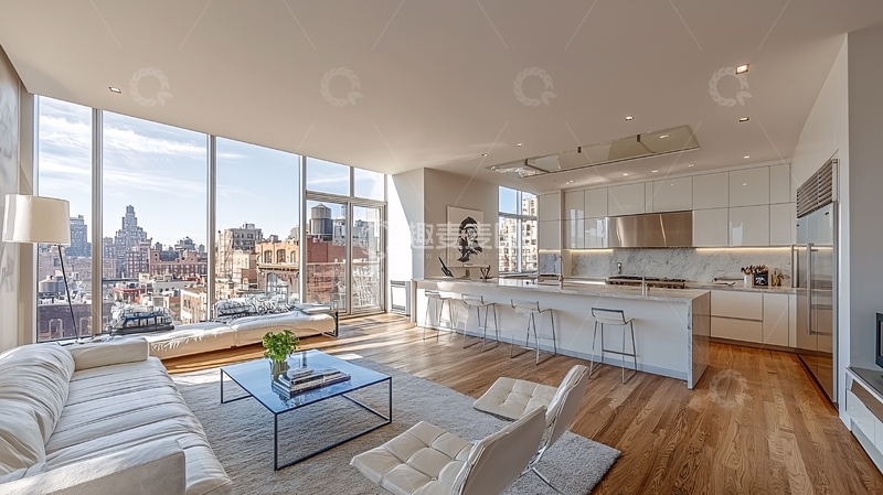 高清大图下载【趣麦麦图】现代简约风格公寓客厅