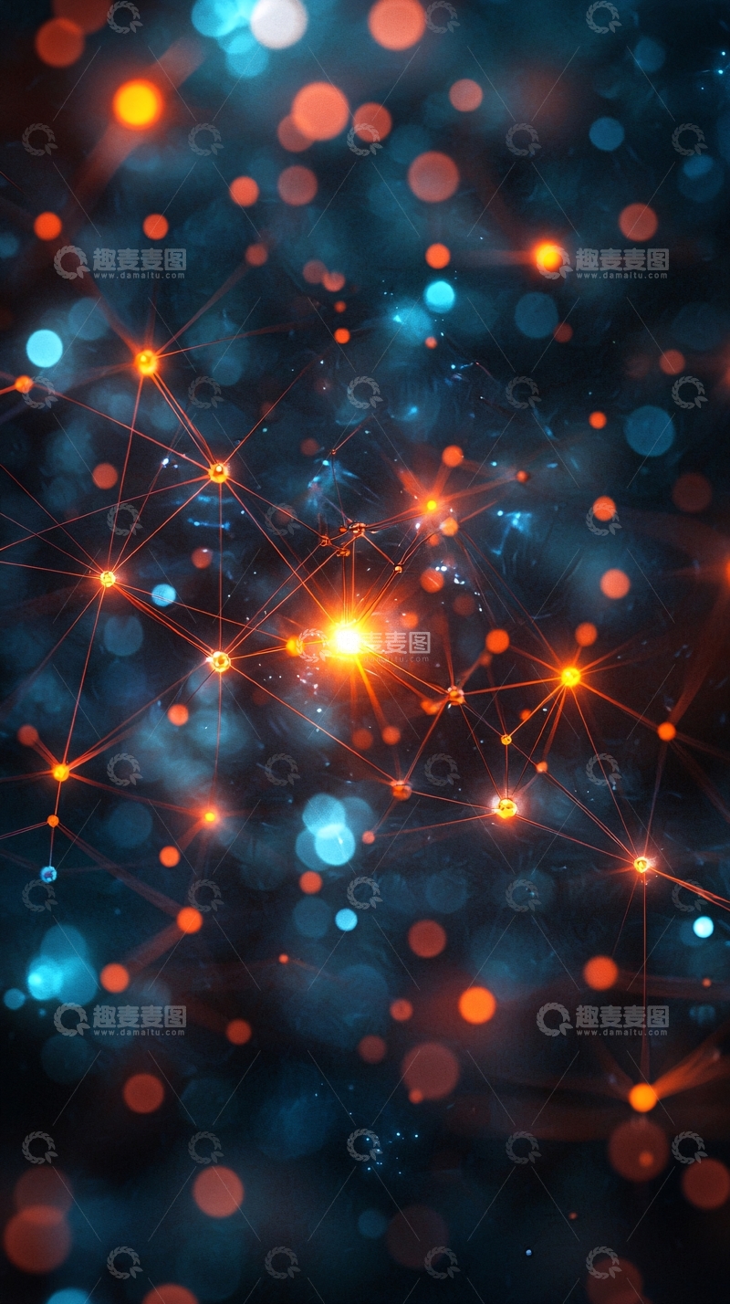 高清大图下载【趣麦麦图】炫彩光点连接网络
