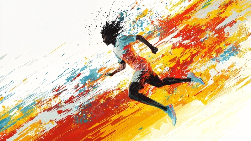 高清大图下载【趣麦麦图】奔跑的运动员