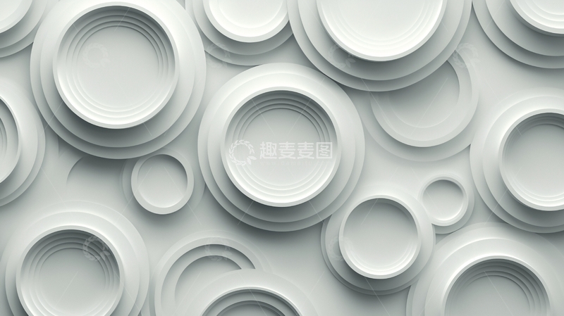 高清大图下载【趣麦麦图】白色圆形立体背景