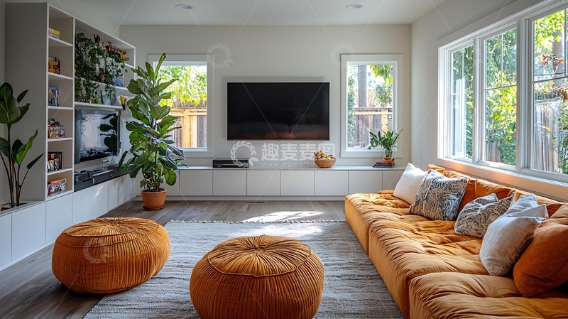 高清大图下载【趣麦麦图】明亮舒适现代客厅