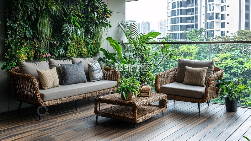 高清大图下载【趣麦麦图】阳台花园休闲区