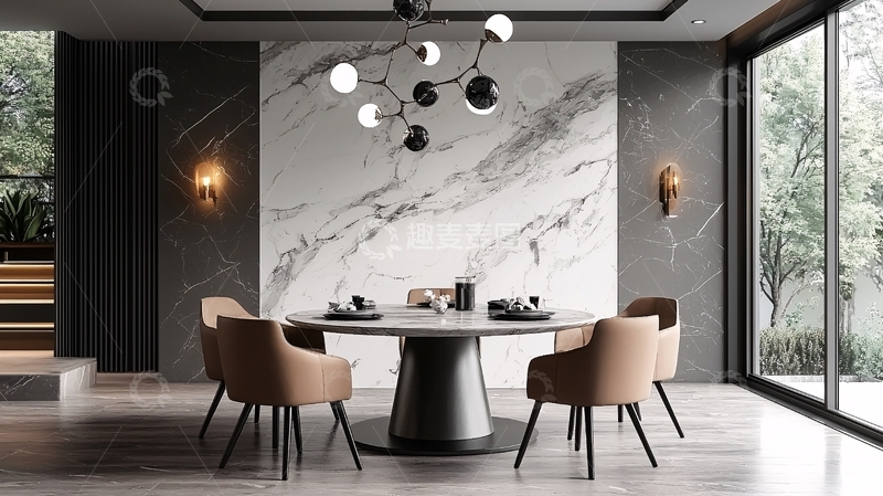 高清大图下载【趣麦麦图】现代轻奢餐厅设计