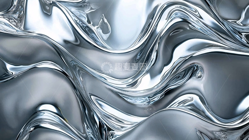 高清大图下载【趣麦麦图】流动的金属质感背景