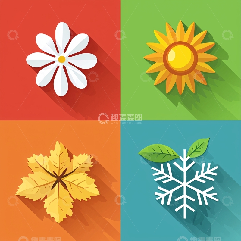 高清大图下载【趣麦麦图】四季图标