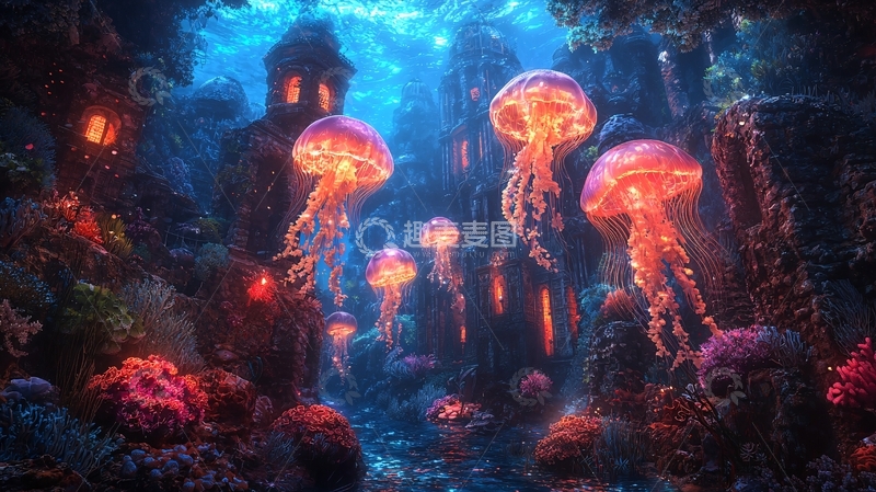高清大图下载【趣麦麦图】海底城市