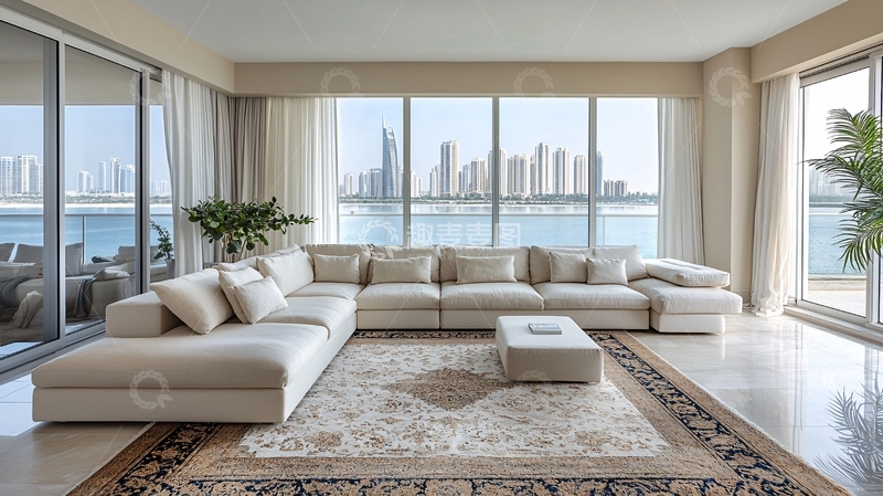 高清大图下载【趣麦麦图】现代简约海景公寓客厅