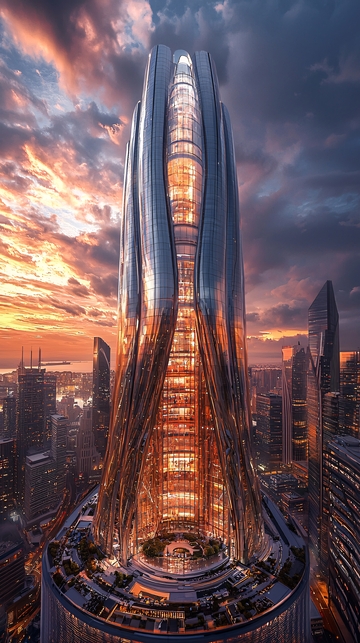 未来都市摩天大楼