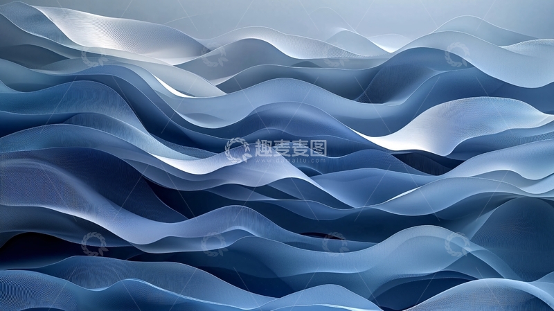 高清大图下载【趣麦麦图】抽象蓝色波浪