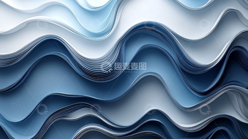 高清大图下载【趣麦麦图】抽象蓝色波浪纹理