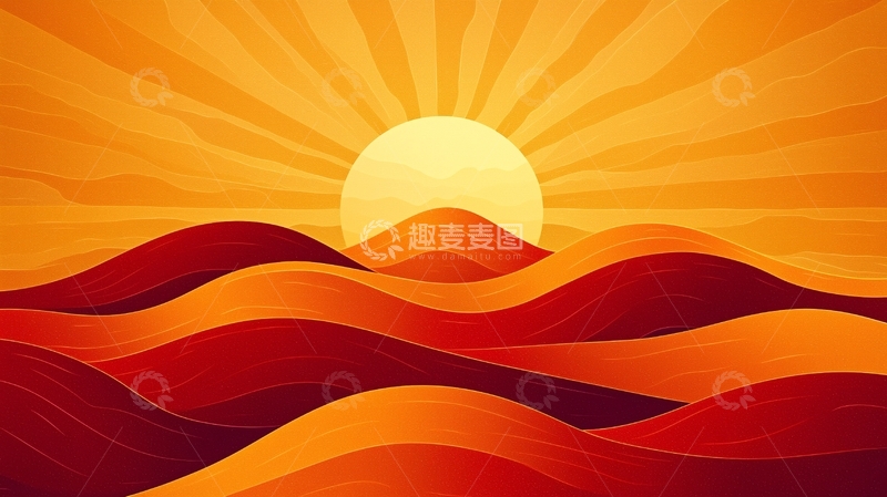 高清大图下载【趣麦麦图】沙漠日出