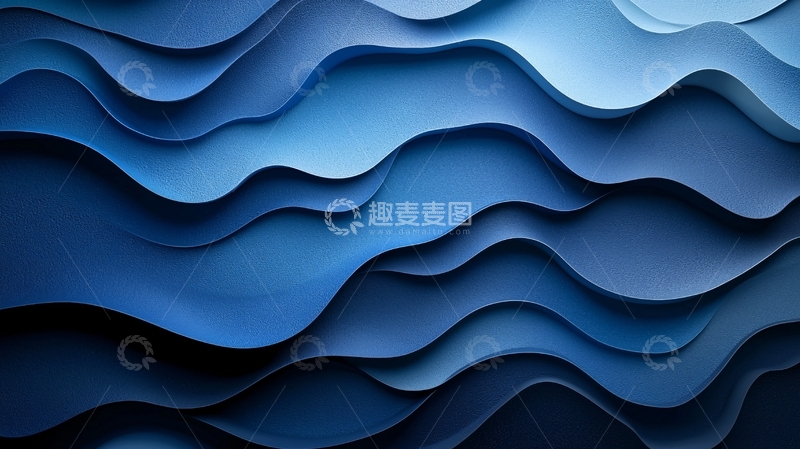 高清大图下载【趣麦麦图】抽象蓝色波浪