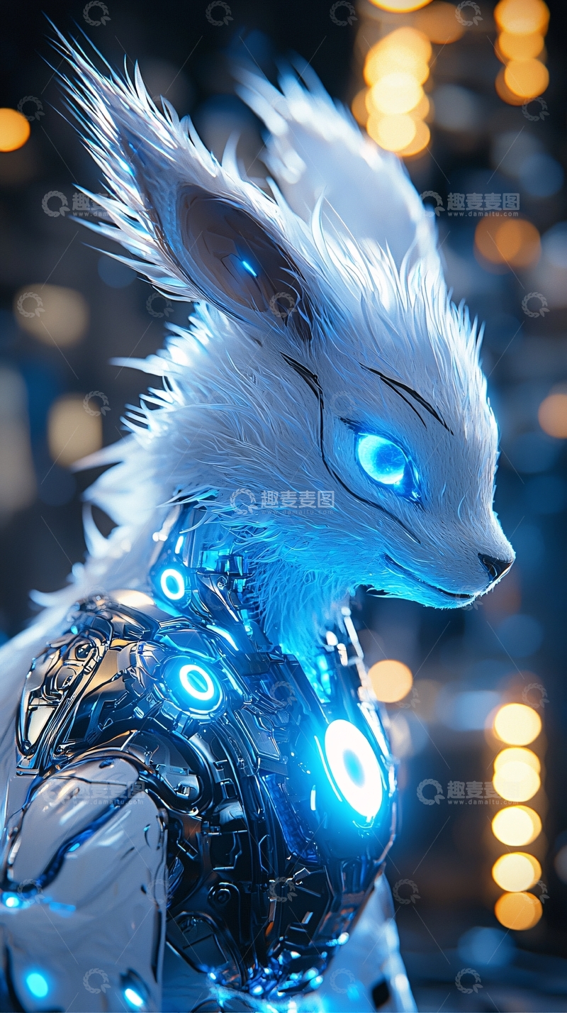 高清大图下载【趣麦麦图】科幻风格机械兔