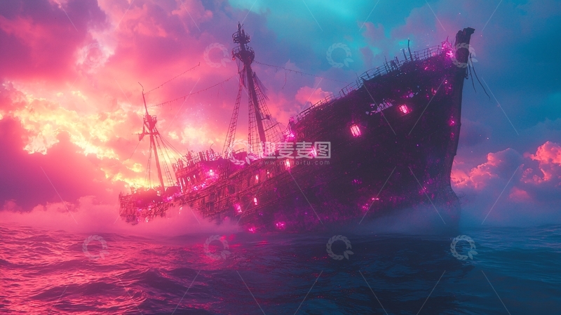 高清大图下载【趣麦麦图】梦幻般沉船