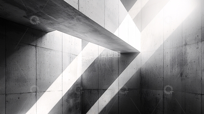 高清大图下载【趣麦麦图】光线照射下的混凝土建筑