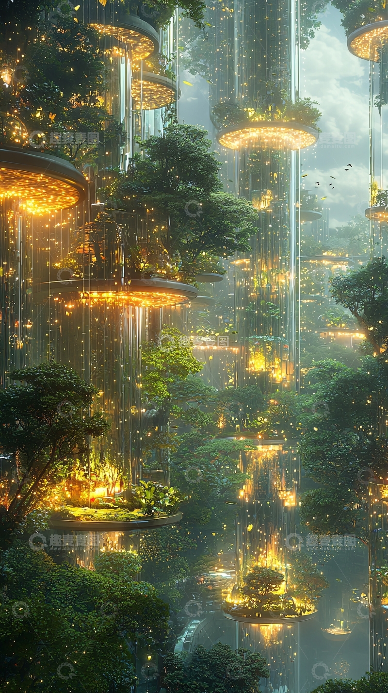 高清大图下载【趣麦麦图】未来森林城市