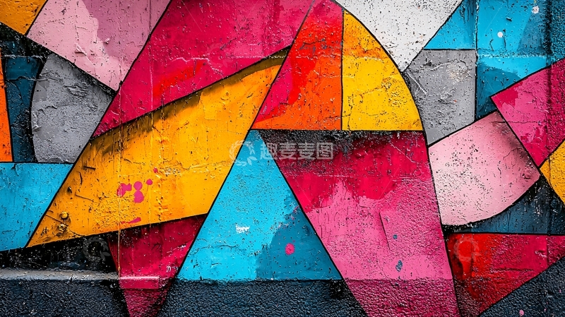 高清大图下载【趣麦麦图】彩色几何抽象涂鸦
