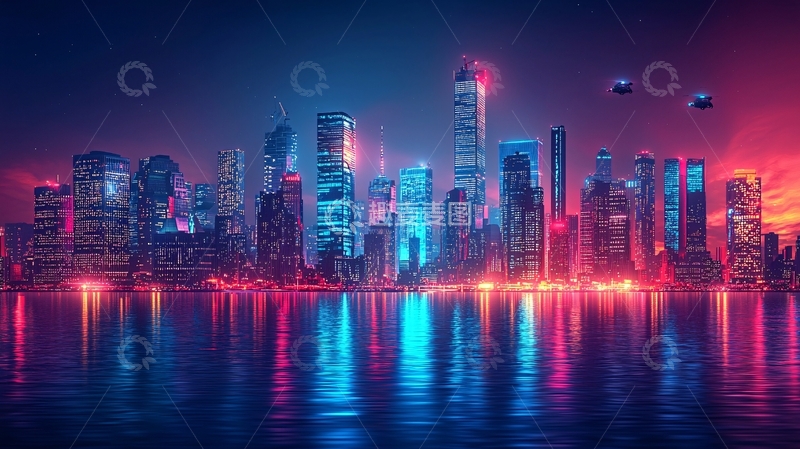 高清大图下载【趣麦麦图】未来都市夜景323