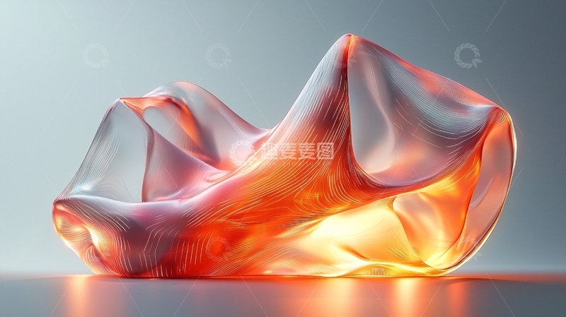 高清大图下载【趣麦麦图】流体状橙色透明物体