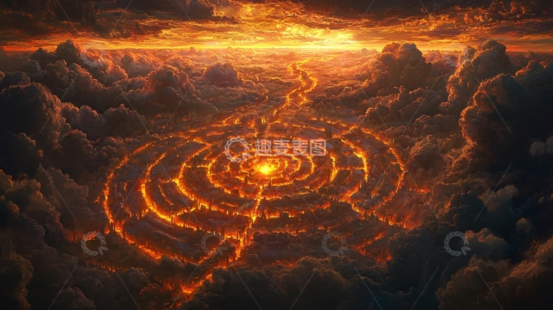 高清大图下载【趣麦麦图】火焰地狱城市