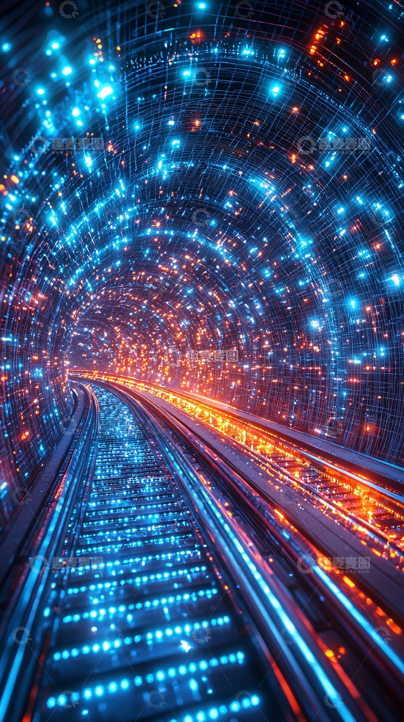 高清大图下载【趣麦麦图】炫彩光效科技感隧道