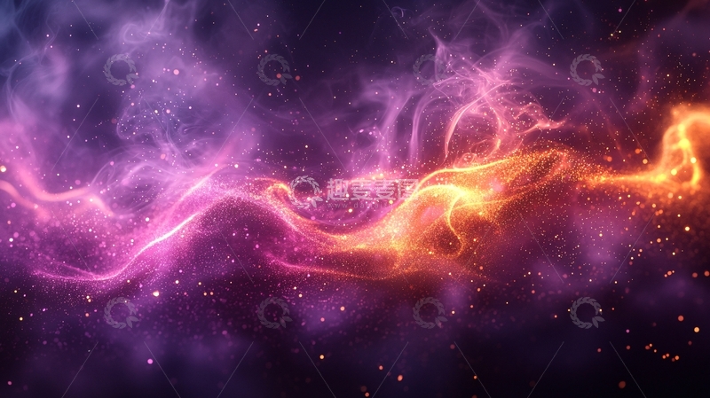 高清大图下载【趣麦麦图】梦幻紫橙色宇宙星云