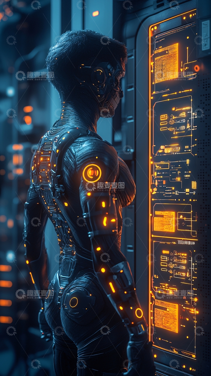 高清大图下载【趣麦麦图】未来科技感机器人