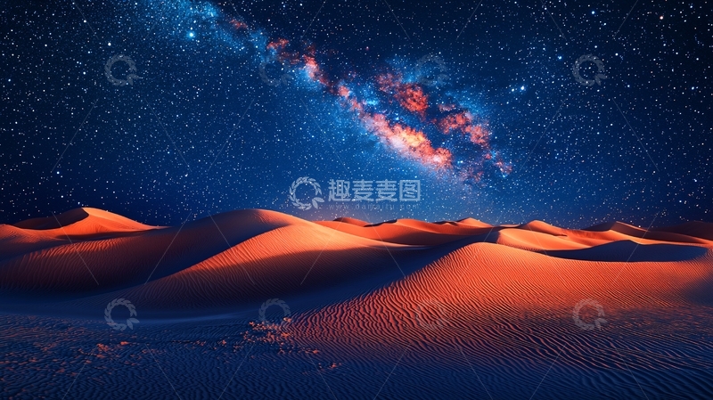 高清大图下载【趣麦麦图】沙漠星空