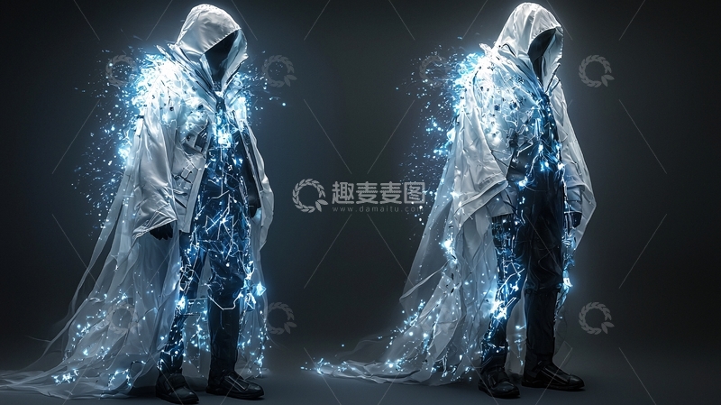 高清大图下载【趣麦麦图】发光斗篷神秘人物