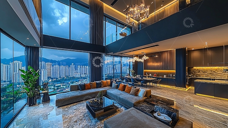 高清大图下载【趣麦麦图】高端复式公寓客厅