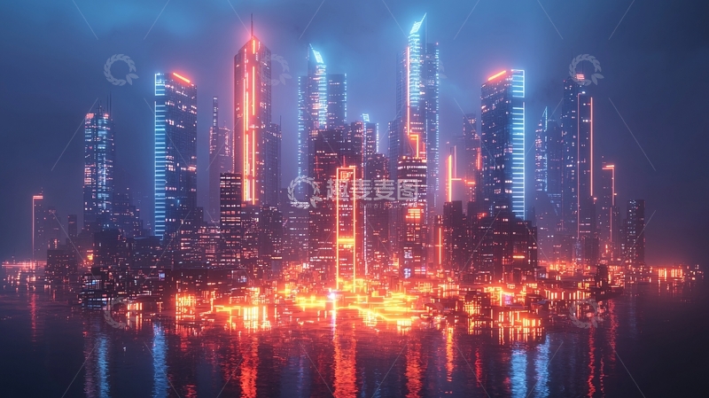 高清大图下载【趣麦麦图】未来都市夜景325