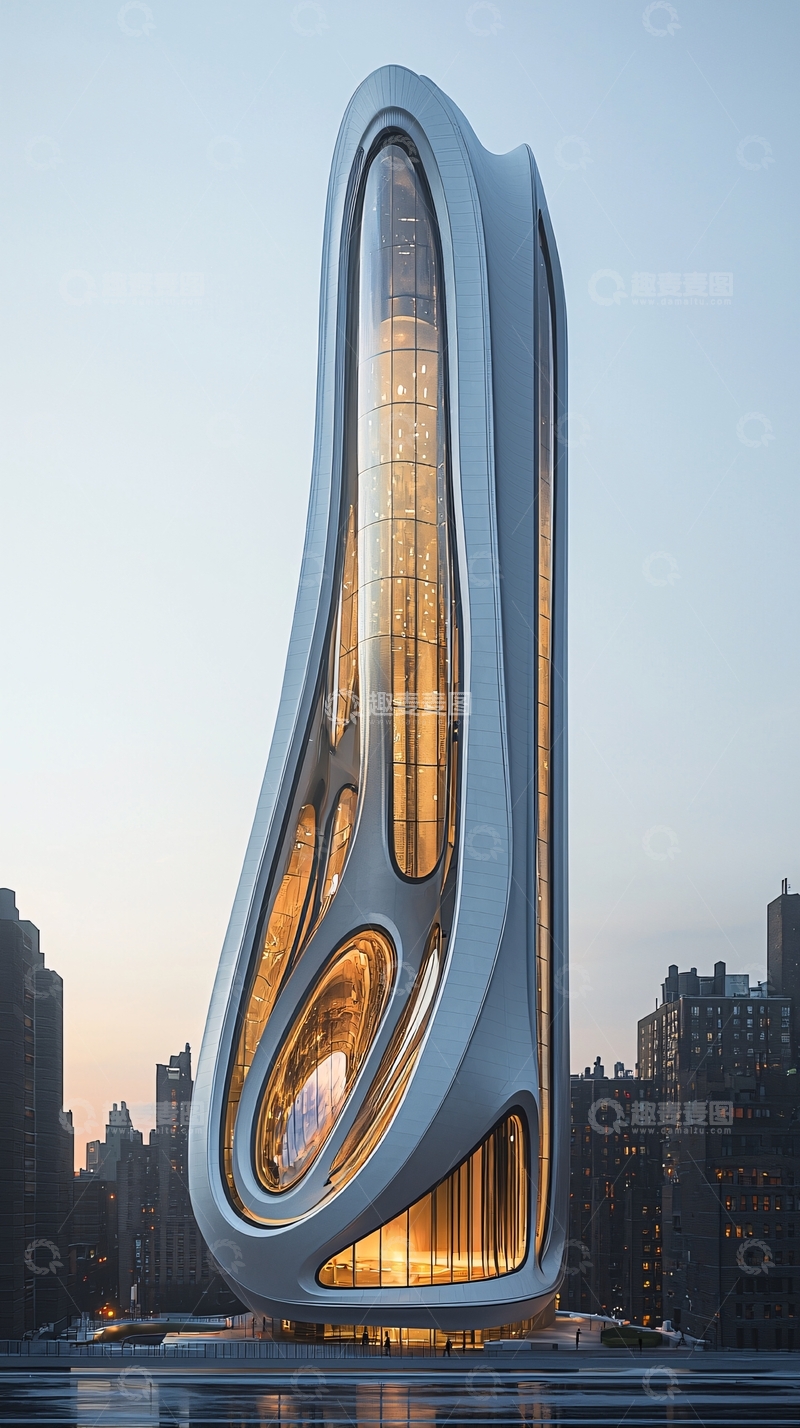 高清大图下载【趣麦麦图】流线型摩天大楼设计