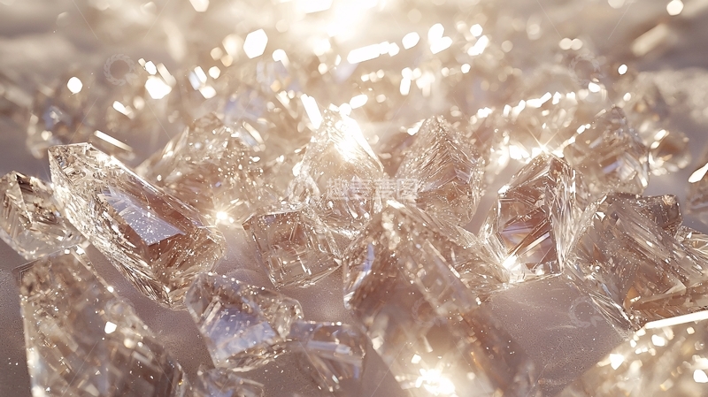 高清大图下载【趣麦麦图】阳光下的透明水晶碎片