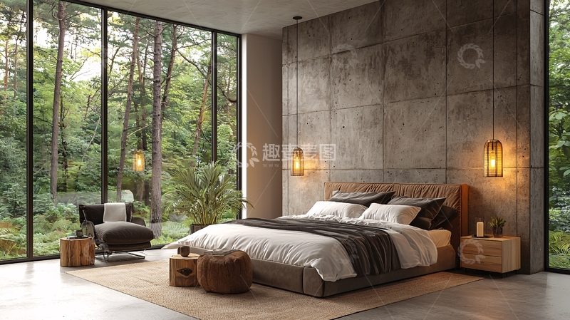高清大图下载【趣麦麦图】极简现代卧室设计