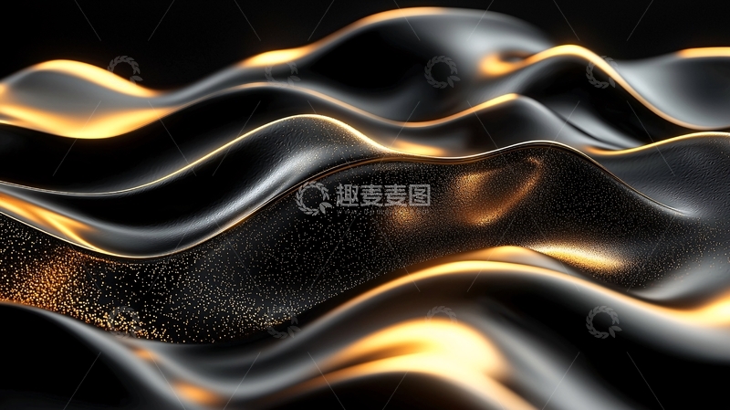 高清大图下载【趣麦麦图】黑色丝绸般的流动曲线