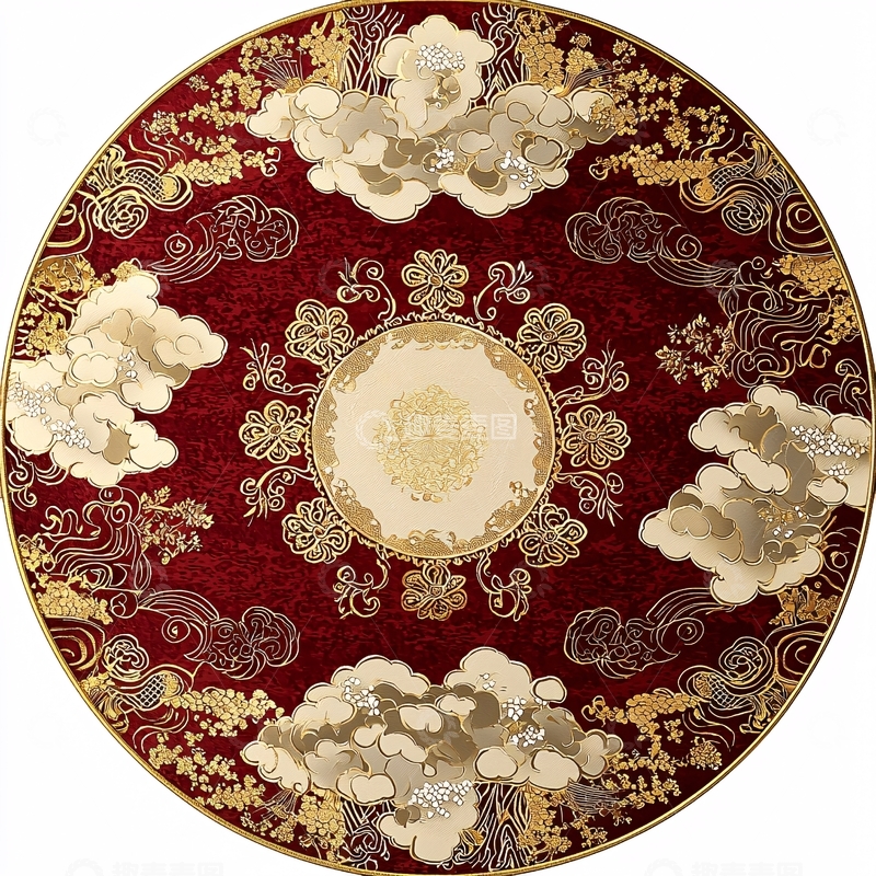 高清大图下载【趣麦麦图】中式圆形地毯