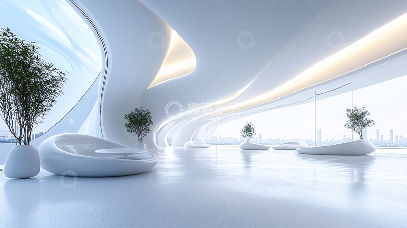 高清大图下载【趣麦麦图】未来感建筑室内设计