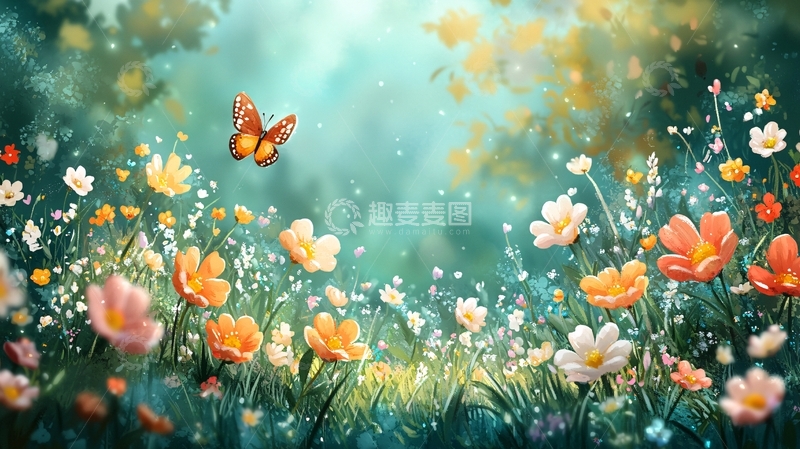 高清大图下载【趣麦麦图】梦幻森林花海