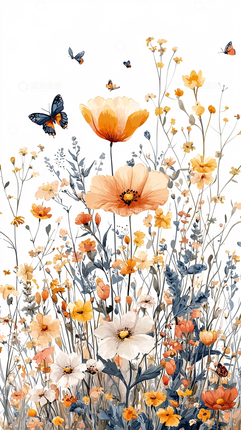 高清大图下载【趣麦麦图】水彩花卉55