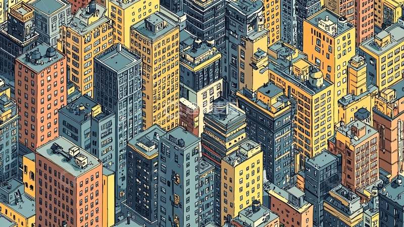 高清大图下载【趣麦麦图】俯瞰城市建筑群