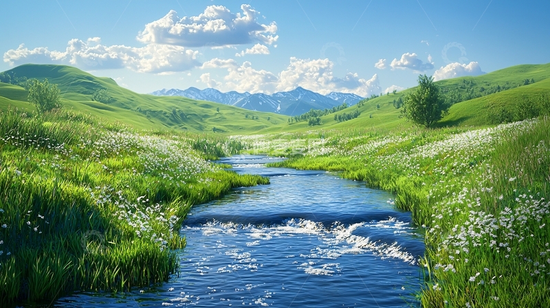 高清大图下载【趣麦麦图】山清水秀的田园风光