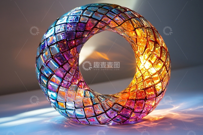 高清大图下载【趣麦麦图】彩色玻璃环形灯
