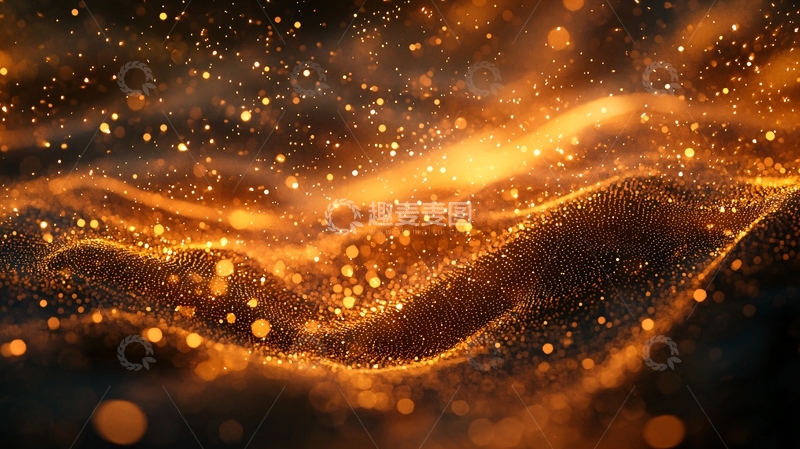 高清大图下载【趣麦麦图】金色粒子流