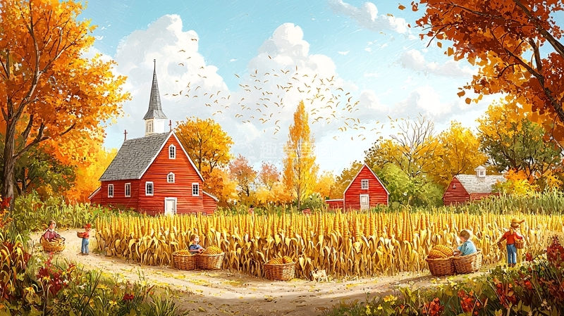 高清大图下载【趣麦麦图】秋日乡村田园风光