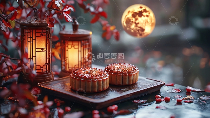 高清大图下载【趣麦麦图】中秋节氛围