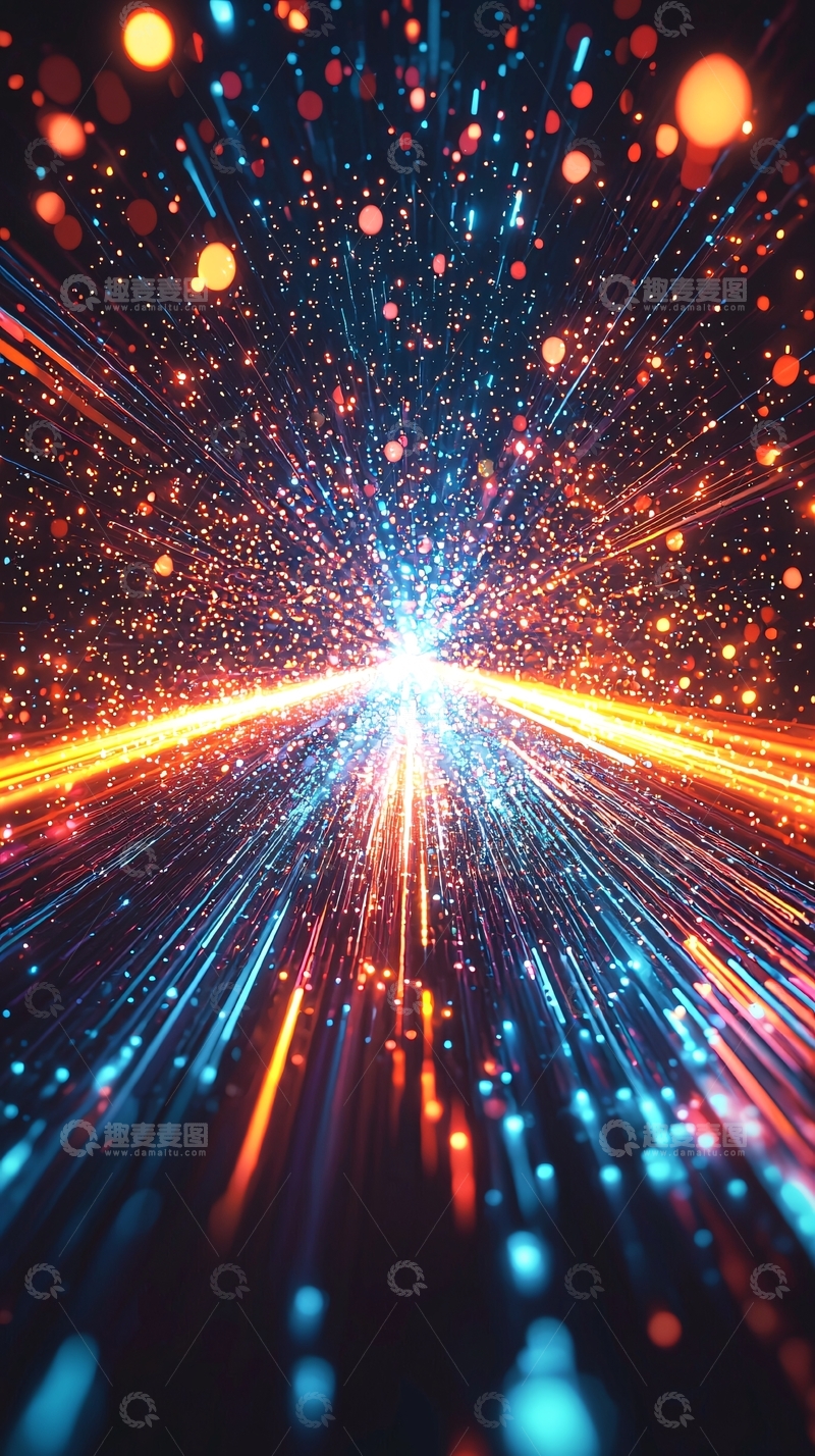 高清大图下载【趣麦麦图】光线粒子隧道