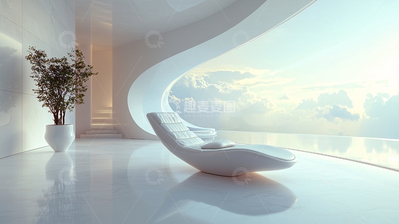 高清大图下载【趣麦麦图】极简主义未来派室内设计
